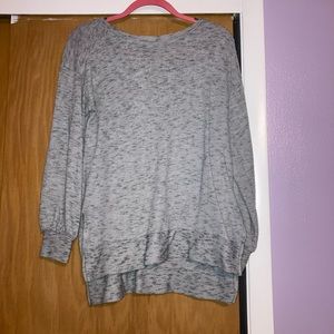 Francesca's M Gray Soft Pullover Long Sleeve Sweater Balloon Sleeve